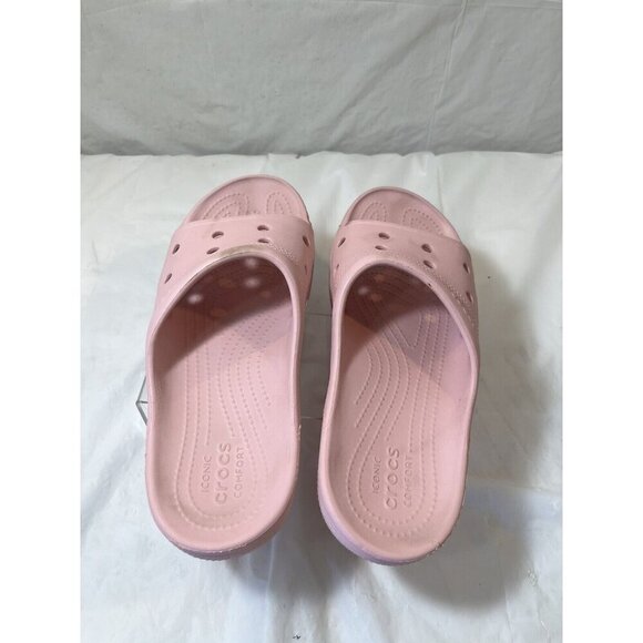 Crocs Womens Coast Slide Sandals  Pink Open Toe Slip On Flats 7 - Picture 5 of 15